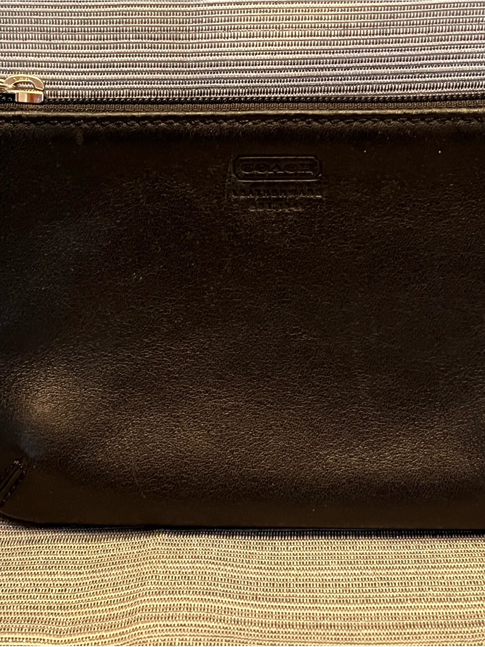 Coach Black Leather Zipper Closure Wristlet Coin Wallet Vintage NEVER USED - Picture 5 of 12